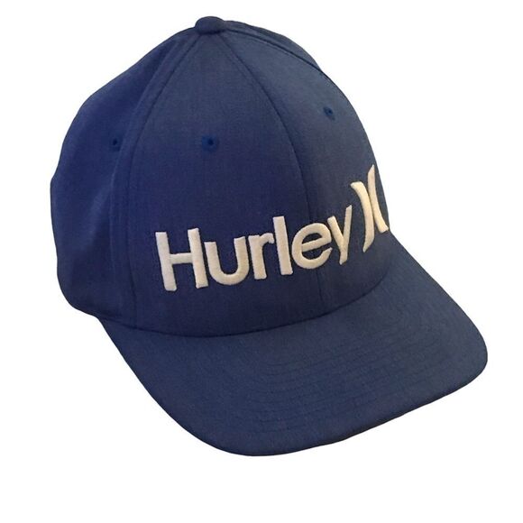 Hurley Blue Flex-Fit Fitted Style Logo Baseball Hat - Picture 1 of 15